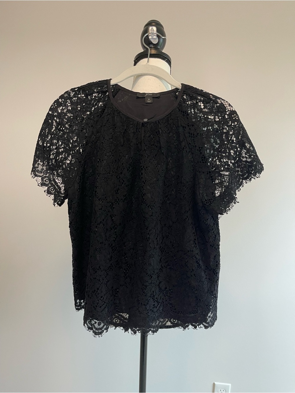 J.Crew short sleeve lace floral blouse size small romantic whimsy goth witchy